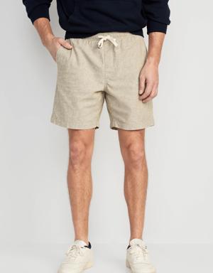 Linen-Blend Jogger Shorts for Men -- 7-inch inseam green