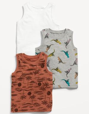 3-Pack Unisex Printed Tank Top for Toddler multi