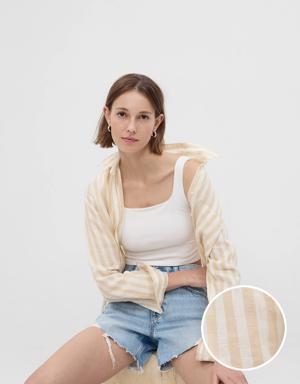 Gap Linen Boyfriend Shirt beige