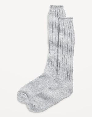 Old Navy Slouchy Rib-Knit Boot Socks for Women gray