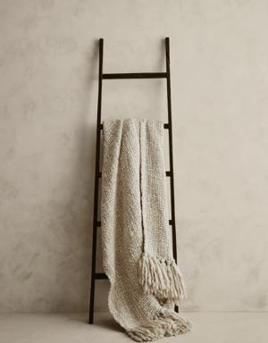 Hand-Carded Merino Throw Blanket beige