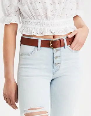 American Eagle O High-Waisted Leather Belt. 1