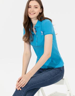Kadın Kobalt Mavi Basic T-Shirt