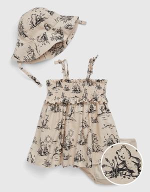 Baby Linen-Cotton Brannan Bear Dress Set multi