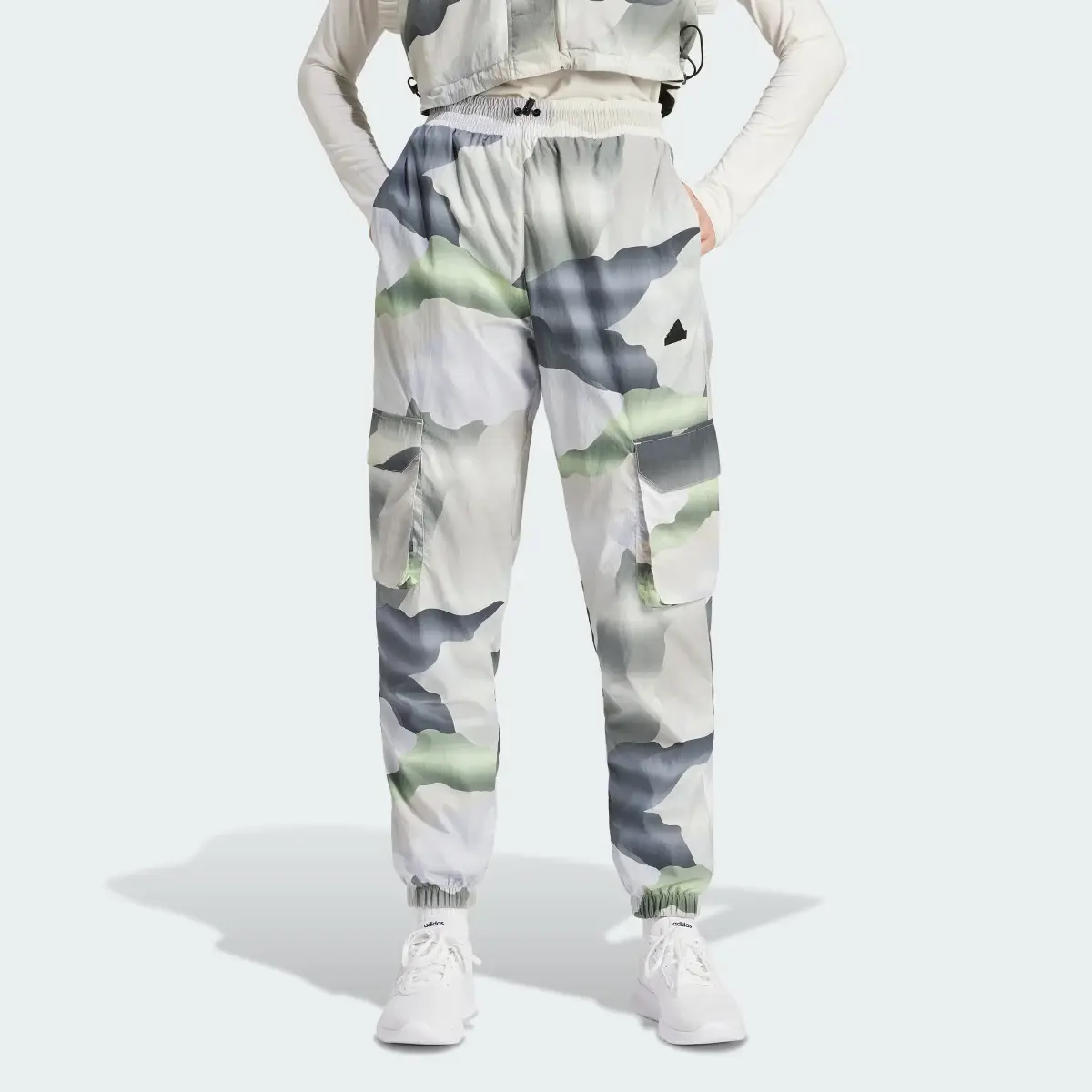 Adidas City Escape Camo Print Cargo Tracksuit Bottoms. 1