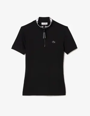 Women’s Lacoste Jacquard Zip Polo Shirt
