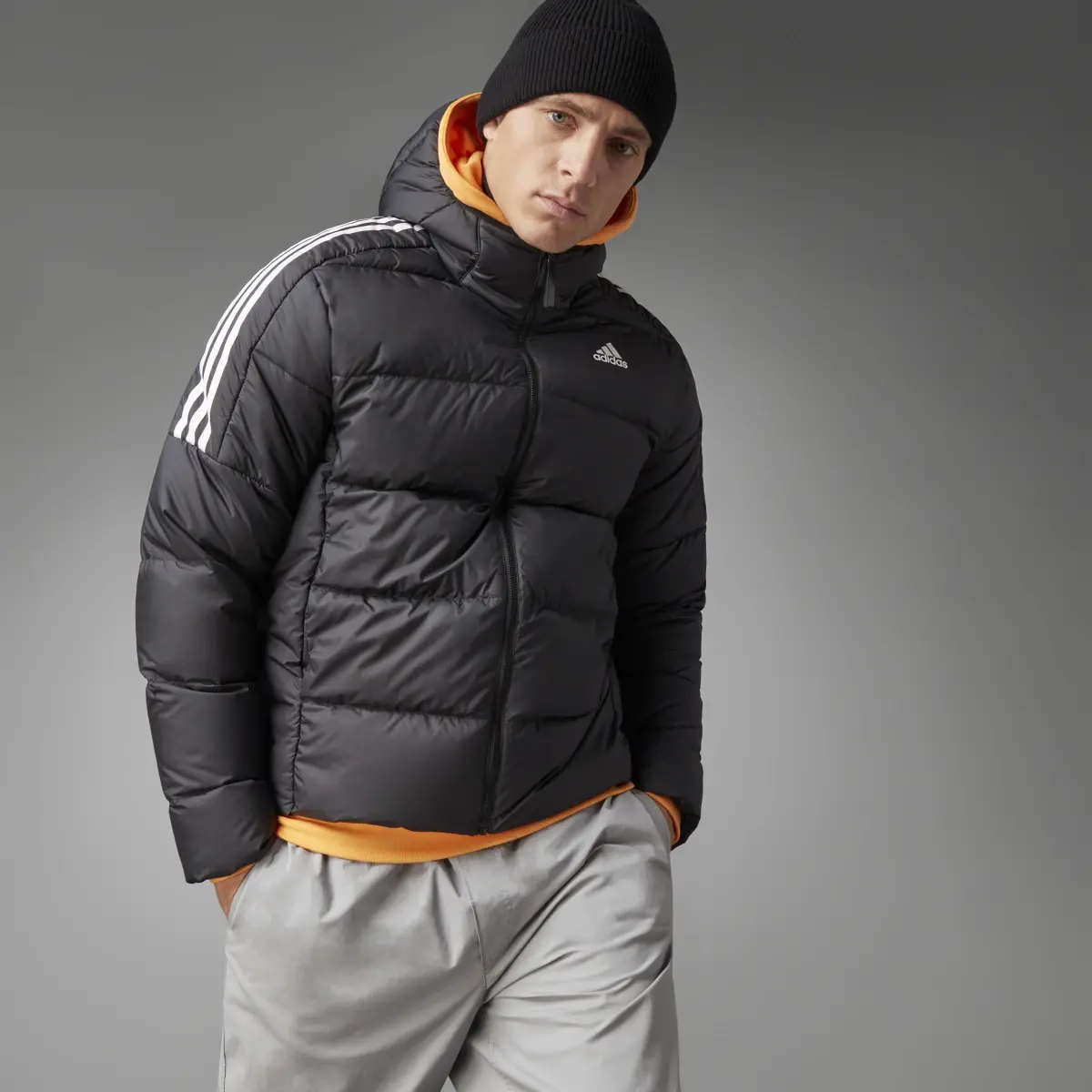 Adidas Essentials Midweight Down Hooded Jacket. 1