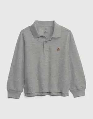 Toddler Organic Cotton Pique Polo Shirt gray