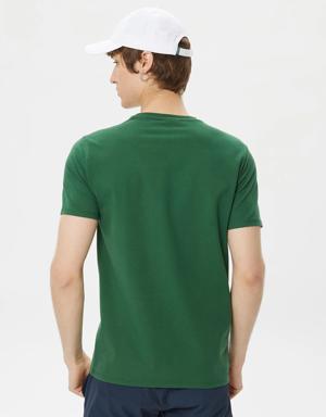 Erkek Regular Fit Bisiklet Yaka Yeşil T-Shirt