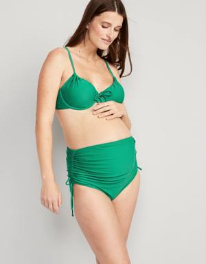 Maternity Ruched Side-Tie Swim Bottoms green