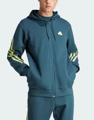 Adidas Veste à capuche entièrement zippée 3 bandes Future Icons
