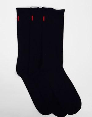 3'lü Paket Harold Bambu Lastiksiz Erkek Soket Çorap Antrasit-Lacivert-Siyah