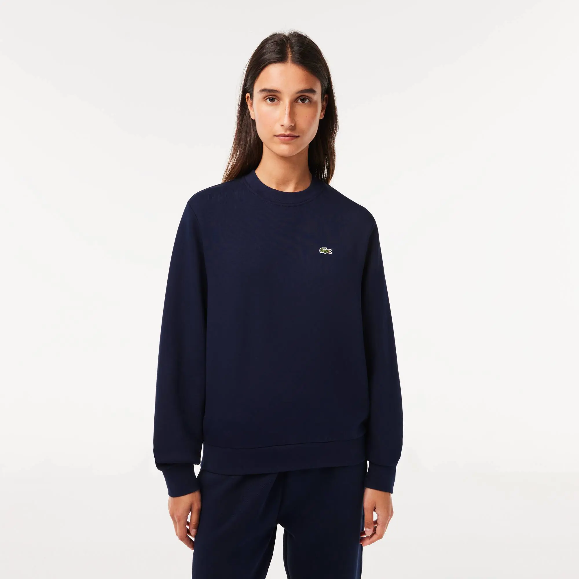 Lacoste Women's Lacoste Unbrushed Fleece Jogger Sweatshirt. 1