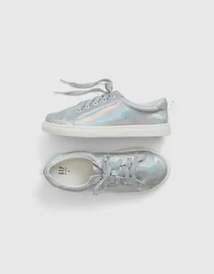 Kids Metallic Sneakers silver