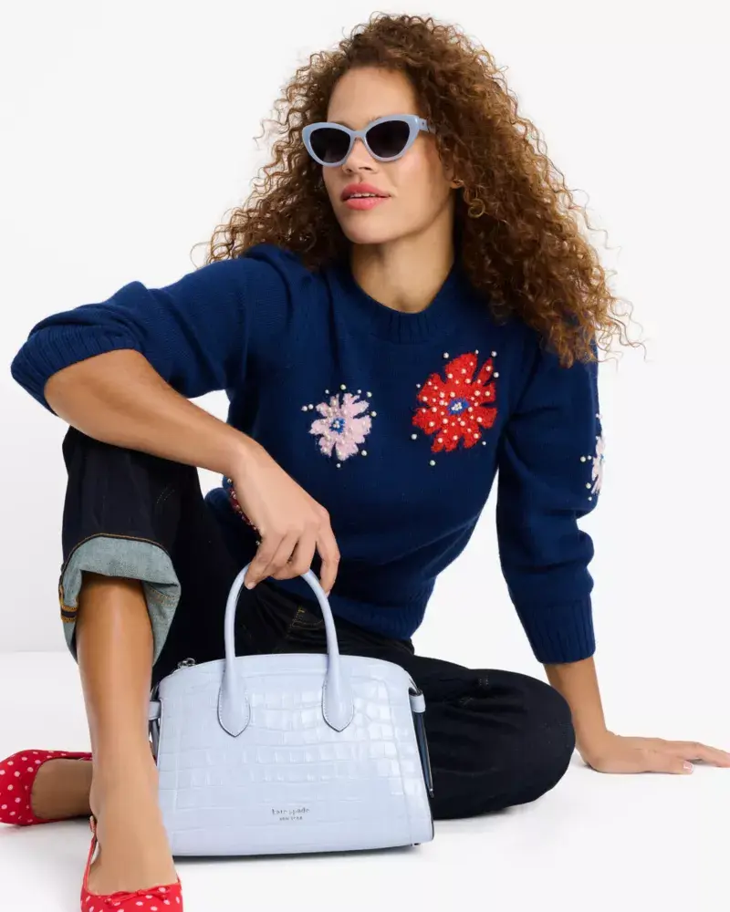 Kate Spade Floral Embellished Sweater. 1