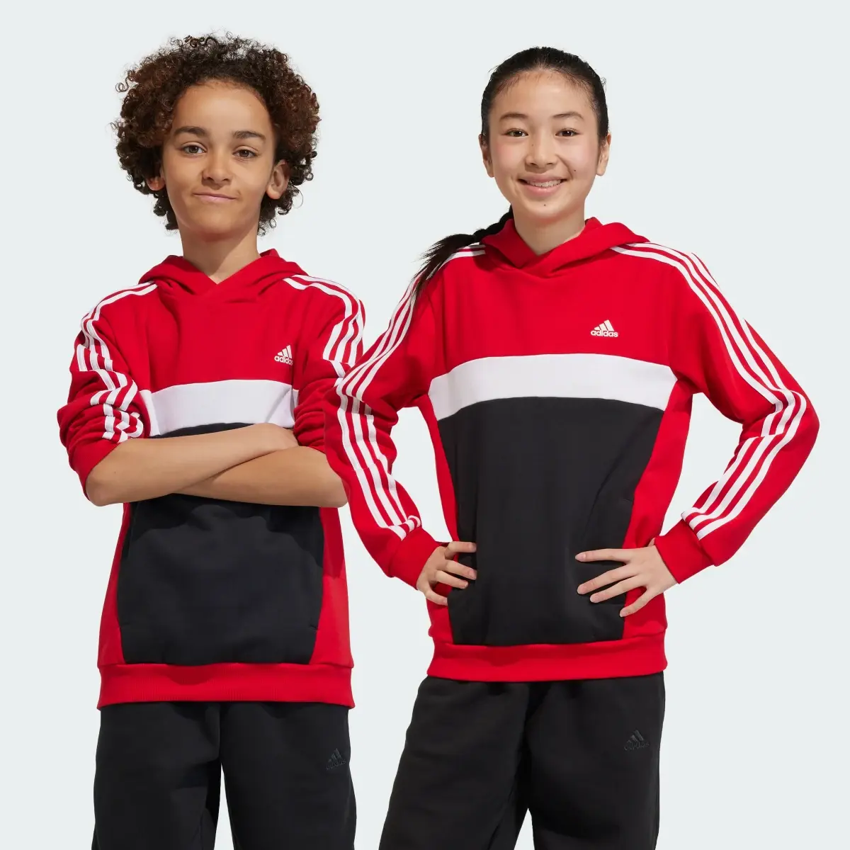 Adidas Bluza z kapturem Tiberio 3-Stripes Colorblock Fleece Kids. 1