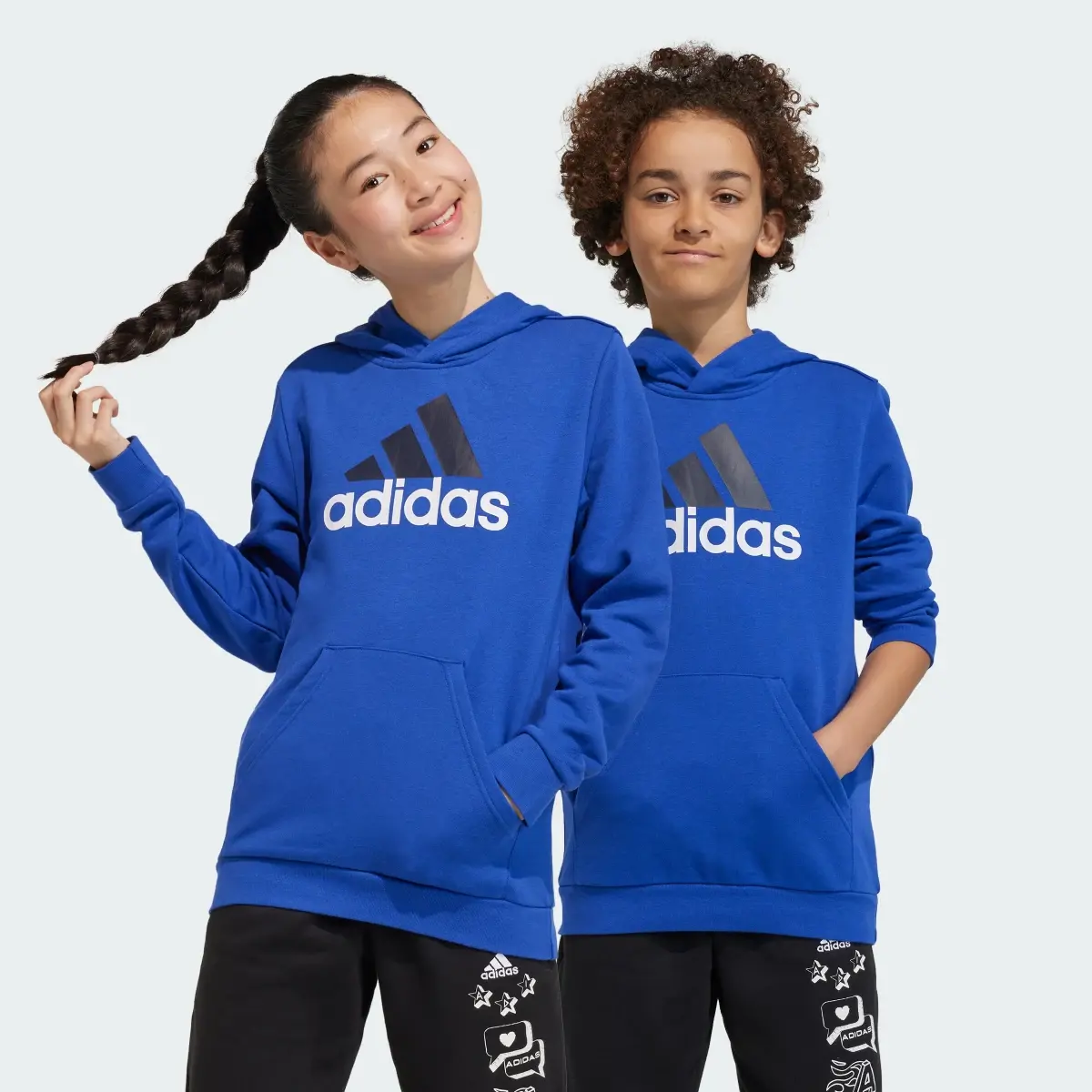 Adidas Essentials Two-Colored Big Logo Cotton Hoodie. 1