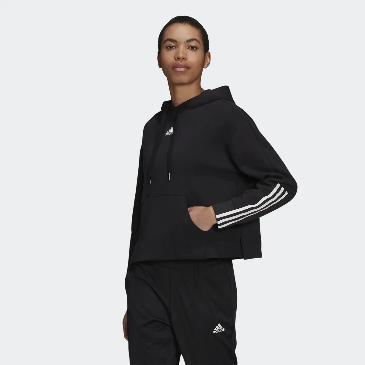 Adidas Essentials Relaxed 3-Stripes Hoodie. 2