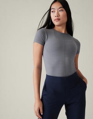 Athleta Ascent Seamless Tee blue