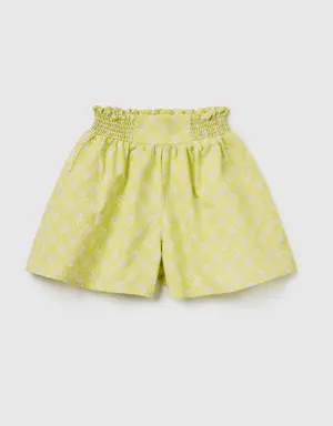 patterned shorts in linen blend