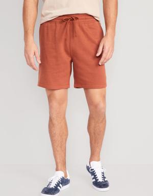 Garment-Washed Fleece Sweat Shorts for Men -- 7-inch inseam orange