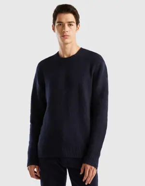 bouclé crew neck sweater