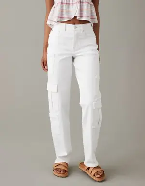 Stretch Super High-Waisted Baggy Straight Jean