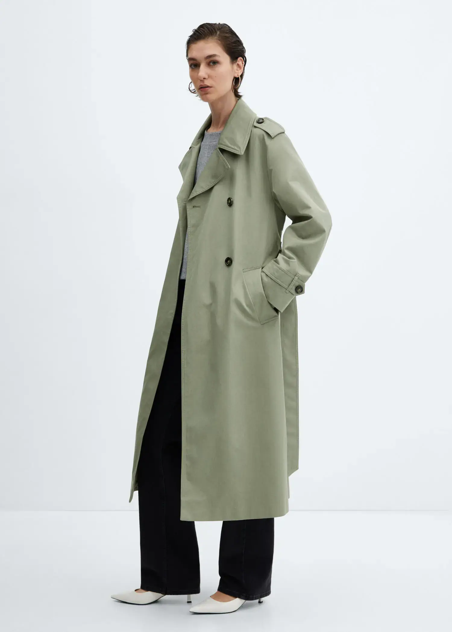 Mango Double-button trench coat. 1
