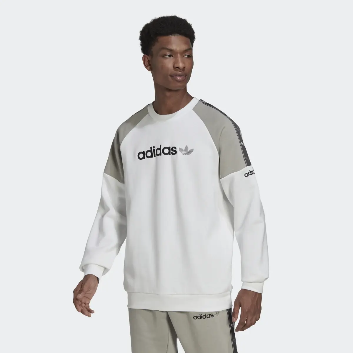 Adidas Tape Fleece Crew Sweatshirt. 2