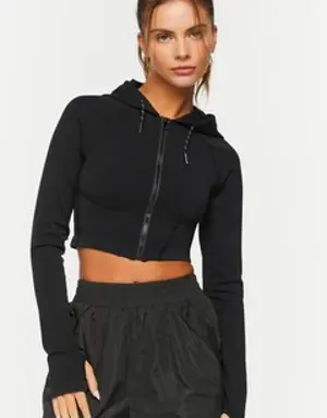 Forever 21 Active Seamless Cropped Jacket Black/Black