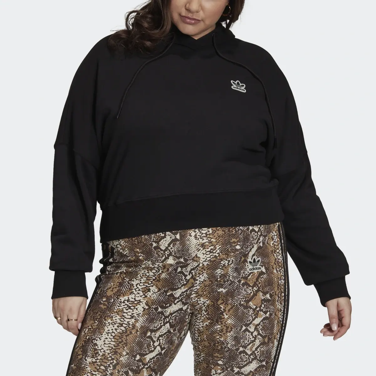 Adidas Cropped Hoodie (Plus Size). 1