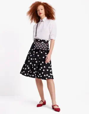 Scattered Hearts Midi Skirt