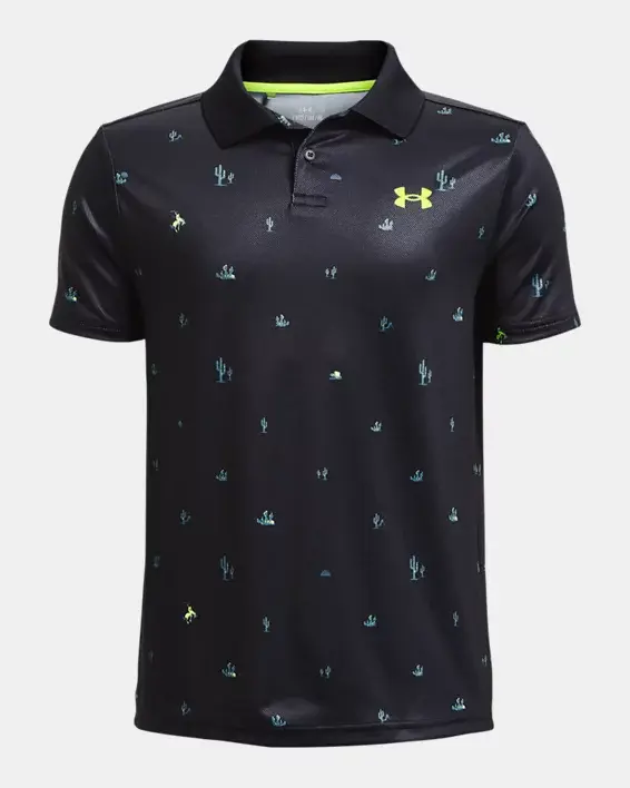 Under Armour Boys' UA Performance Printed Polo. 1