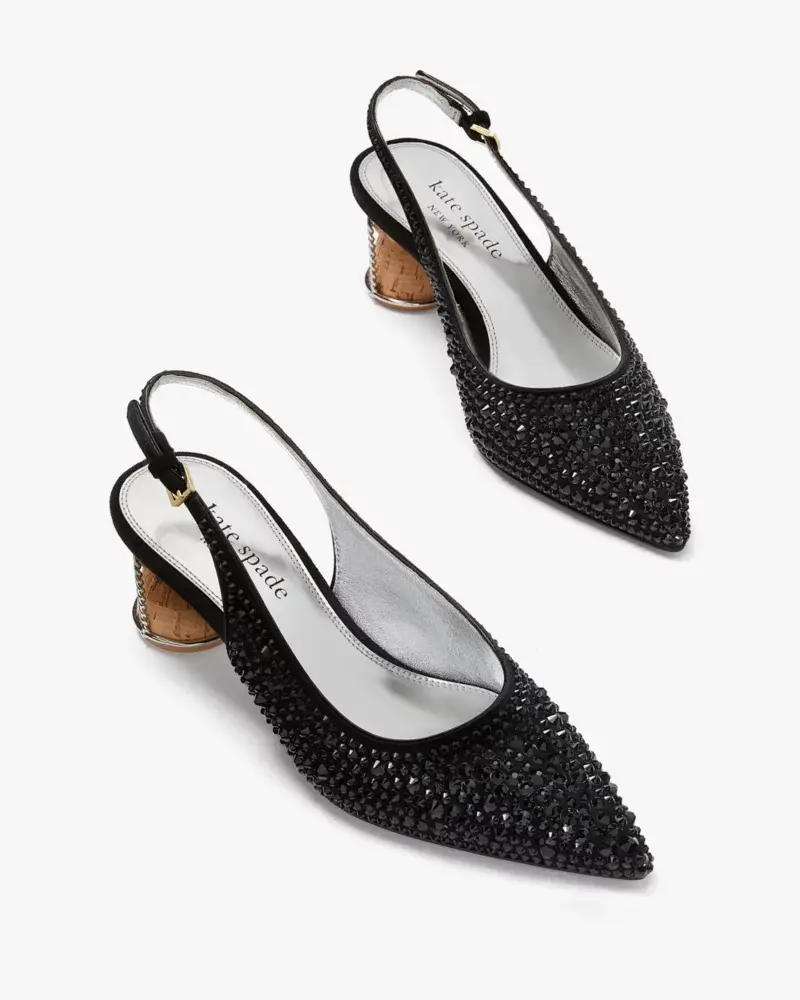 Kate Spade Soiree Crystal Slingback Pumps. 3