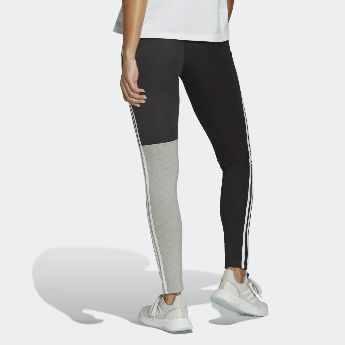 Adidas Essentials 3-Stripes Colorblock Cotton Leggings. 3