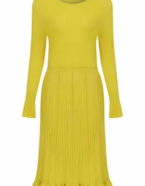 Sunshine Yellow Knitwear Dress - 1 / Yellow