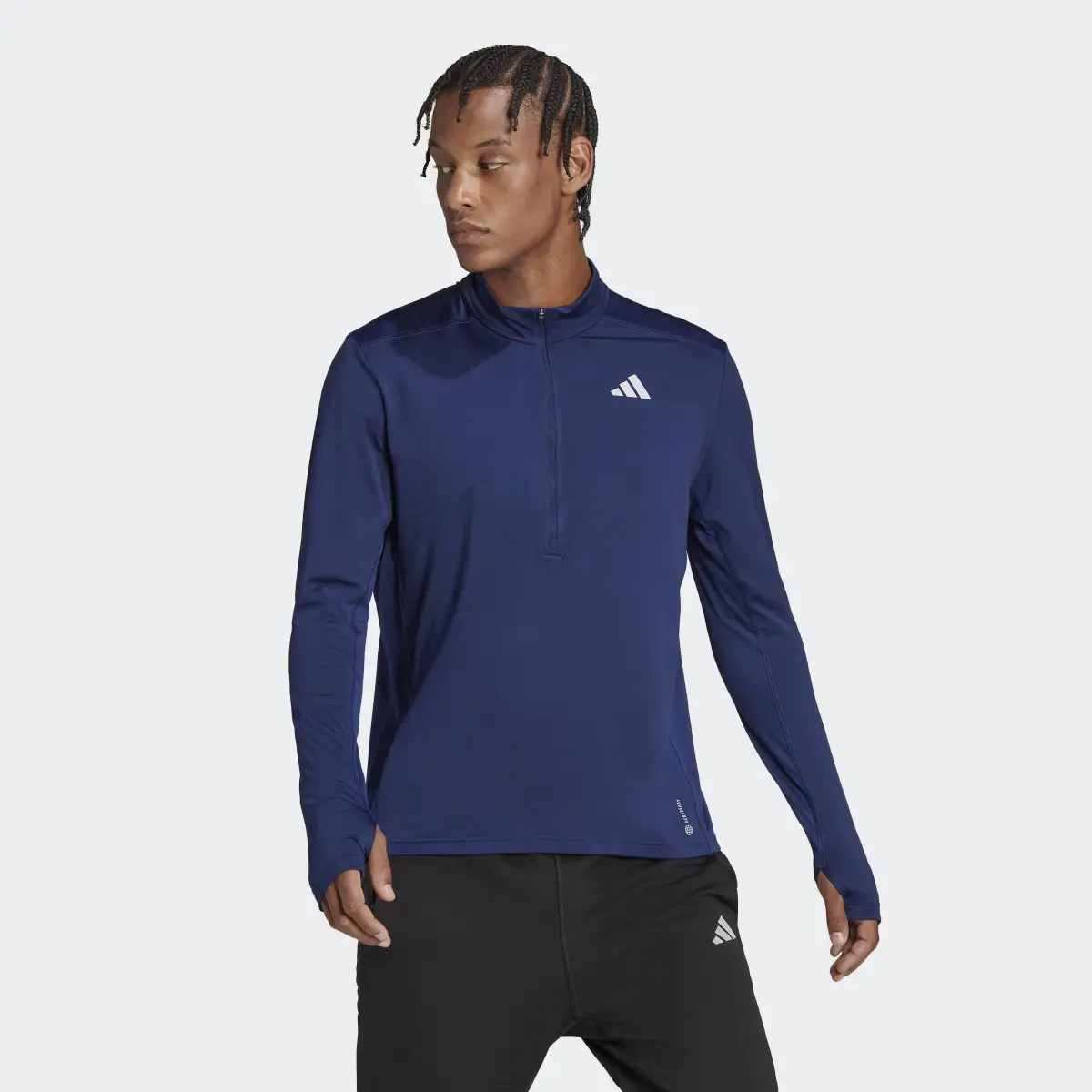 Adidas Own the Run 1/2 Zip Long-Sleeve Top. 2