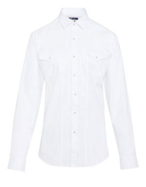 Beyaz Slim Fit Düz 100% Pamuk Uzun Kol Oxford Gömlek