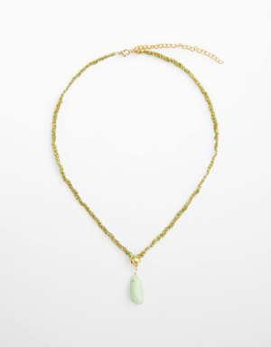 Semi-precious stone combination necklace