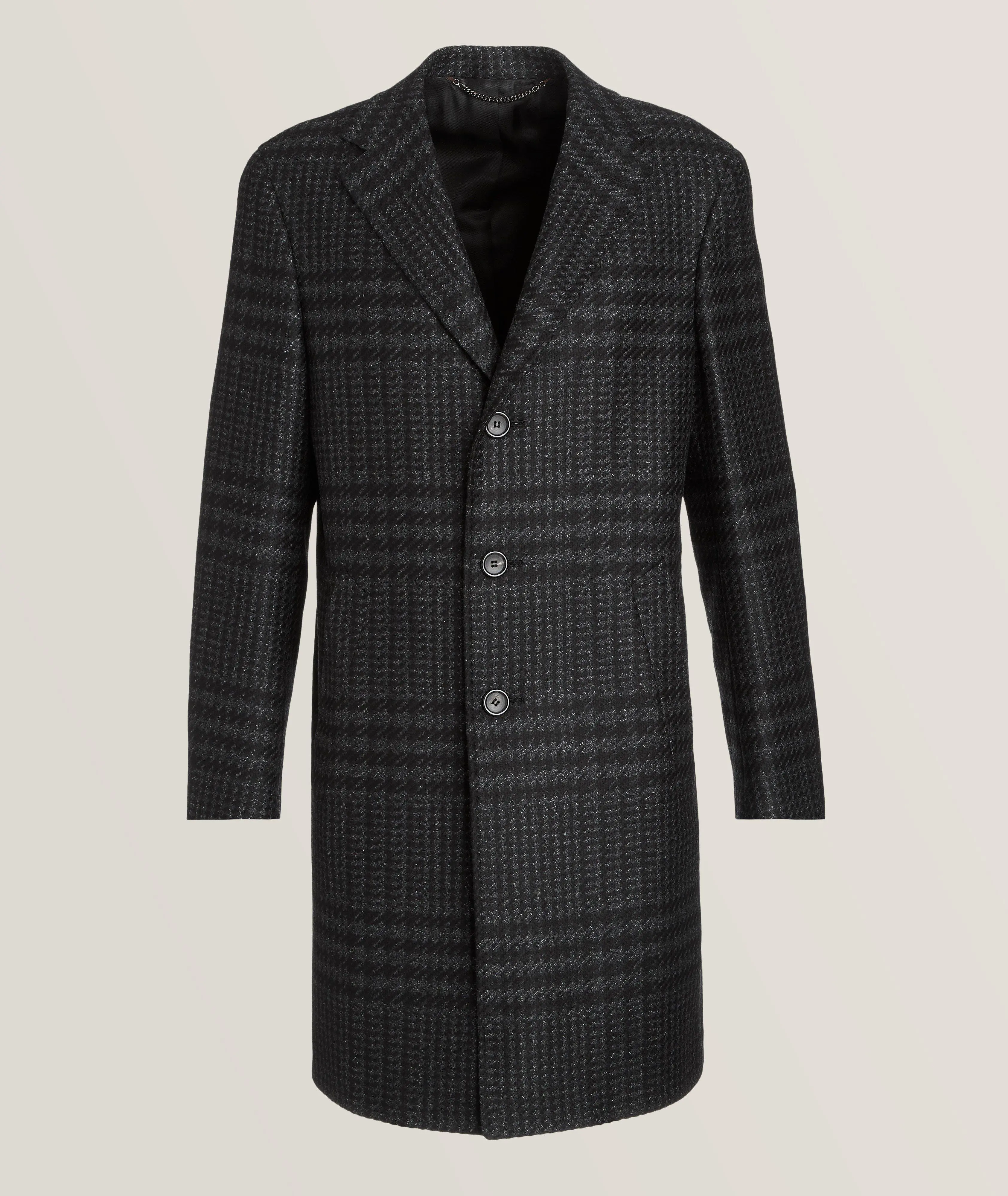 Harry Rosen Glen Plaid Kei Overcoat. 1