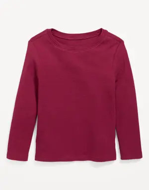 Unisex Long-Sleeve Thermal-Knit T-Shirt for Toddler red