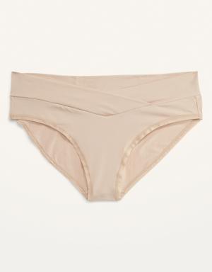 Old Navy Maternity Low-Rise Supima&#174 Cotton-Blend Bikini Underwear beige