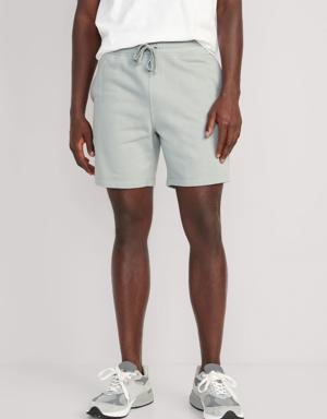 Garment-Washed Fleece Sweat Shorts for Men -- 7-inch inseam silver
