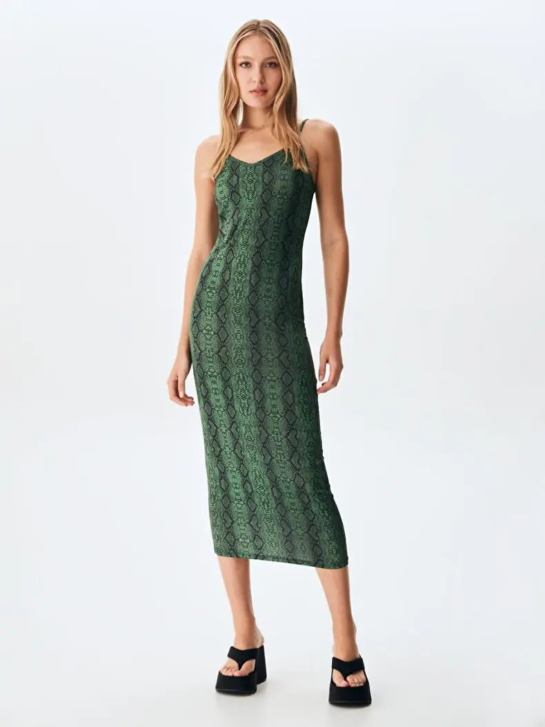 LTB Desenli Uzun Yeşil Elbise. 3