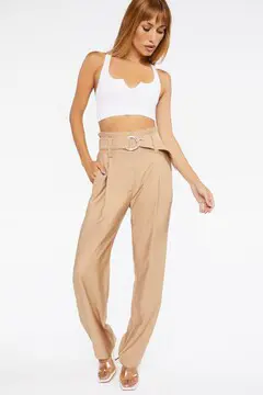 Forever 21 Forever 21 Linen Wide Leg Pants Khaki. 2