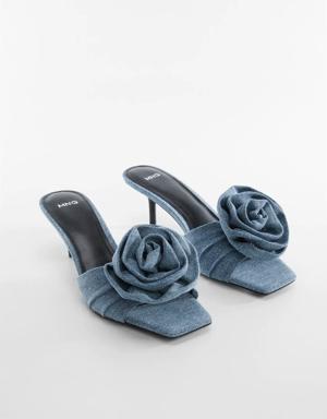 Sandales jean fleur