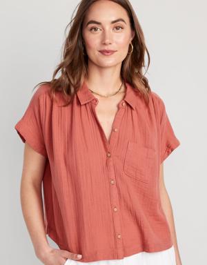 Old Navy V-Neck Dolman-Sleeve Blouse for Women red