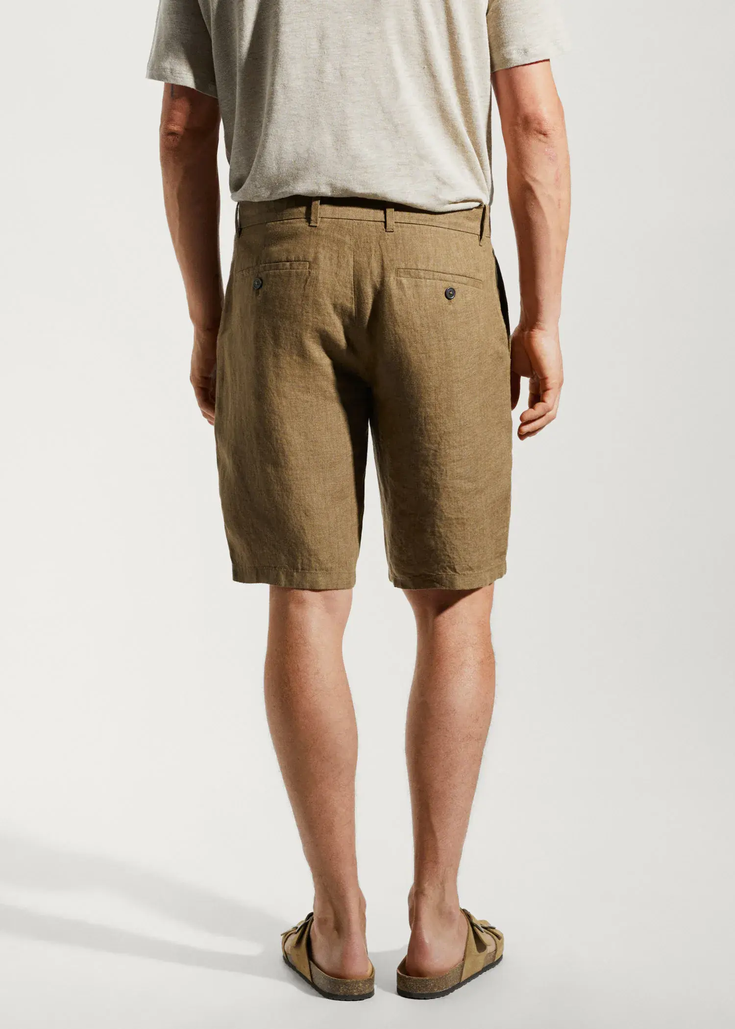 Mango Slim-fit linen bermuda shorts. 3
