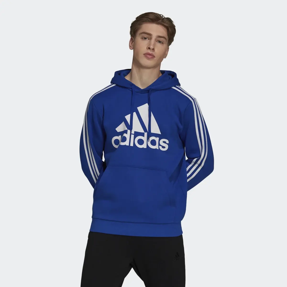 Adidas Felpa con cappuccio Essentials Fleece 3-Stripes Logo. 2
