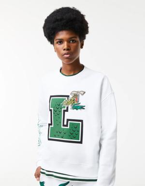 Women's Oversized Print And Branded Sweatshirt